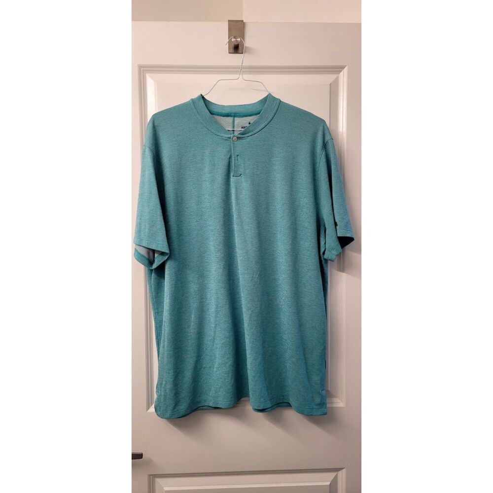 Nike Aeroreact Teal Soft Polo Blue Golfing Tiger Woods Shirt Men's Top Sz. XXL